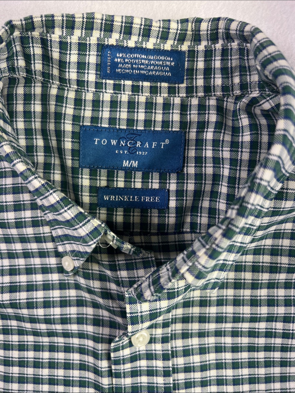 Towncraft Green & Navy Check Button-Down Shirt